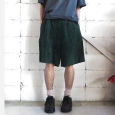 画像3: 1980-90's "AUGUST MAX" Pig Suede Leather Tuck Shorts　DARK GREEN　size W32~35INCH (3)