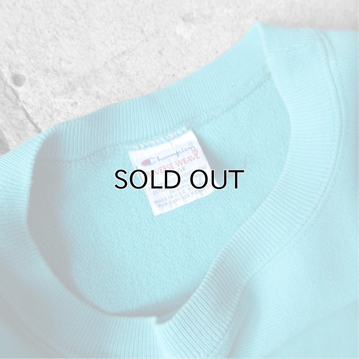 画像2: 1990's Champion "REVERSE WEAVE" Sweat Shirt Turquoise Blue size L (2)