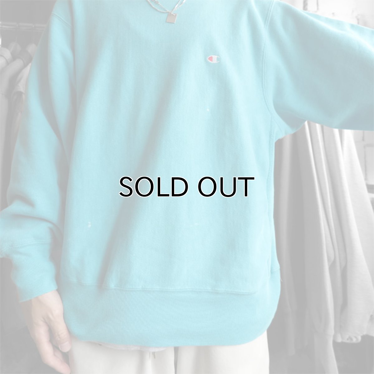 画像5: 1990's Champion "REVERSE WEAVE" Sweat Shirt Turquoise Blue size L (5)