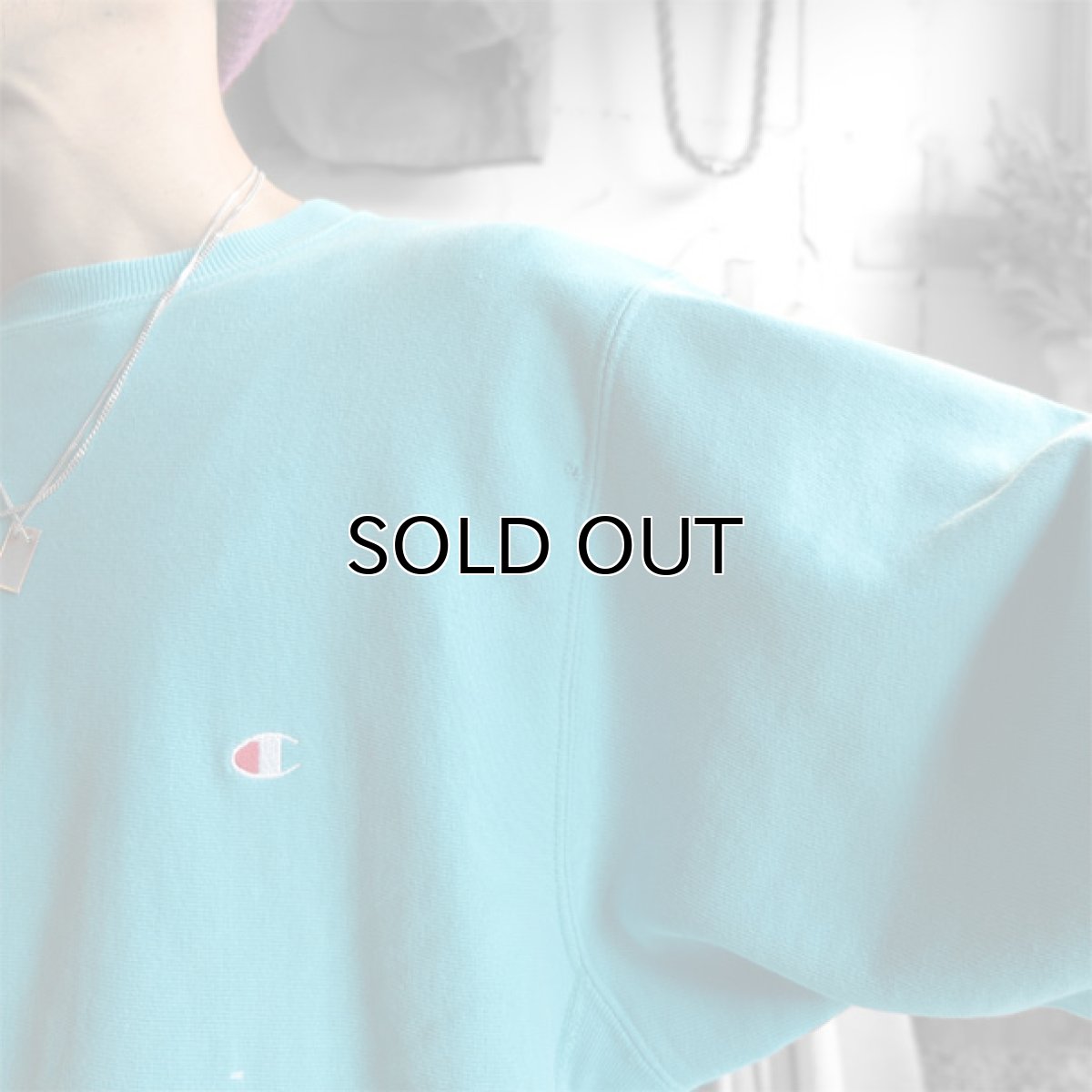 画像6: 1990's Champion "REVERSE WEAVE" Sweat Shirt Turquoise Blue size L (6)