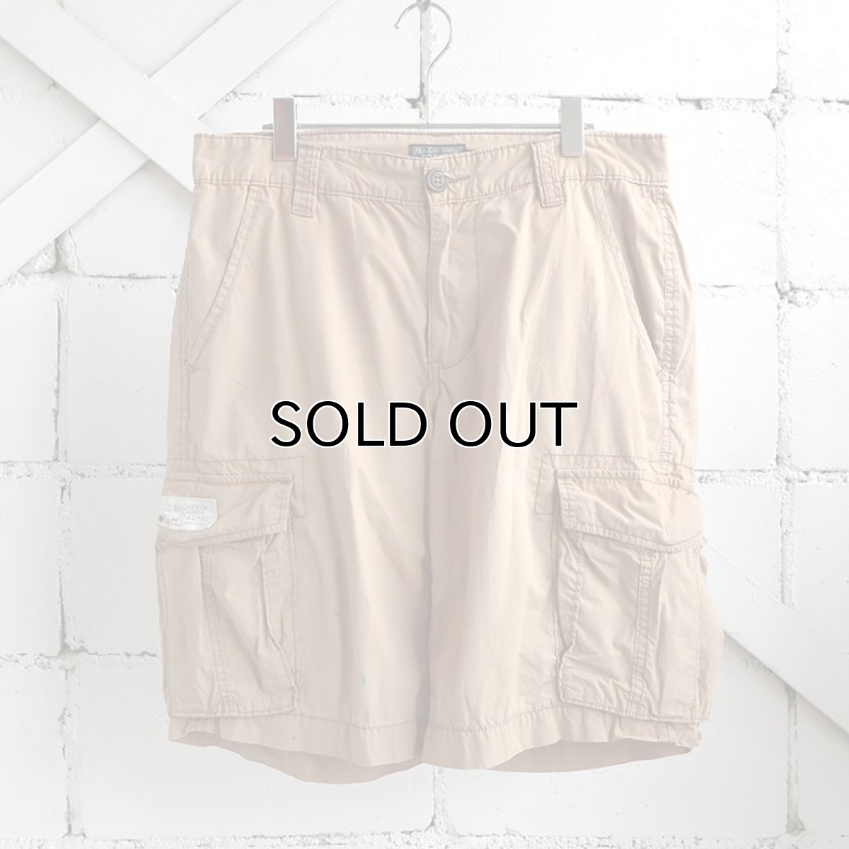 画像1: "POLO JEANS" Cotton Poplin Cargo Shorts　BEIGE　size W34INCH (1)