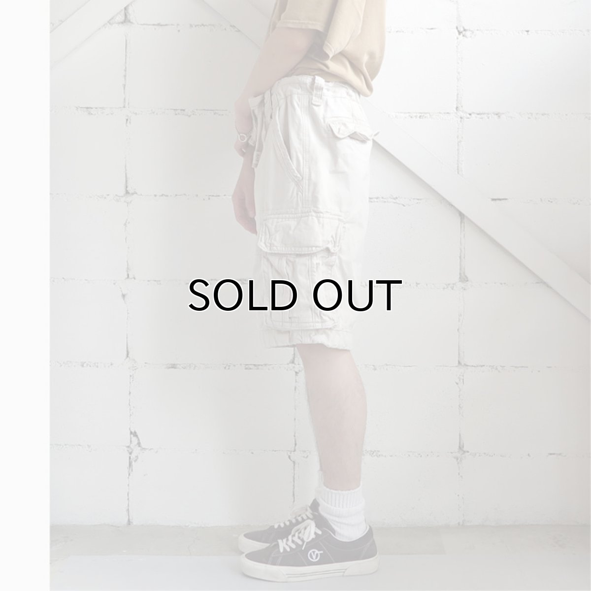 画像4: "Abercrombie & Fitch" Chino Cargo Shorts　IVORY　size W34INCH (4)