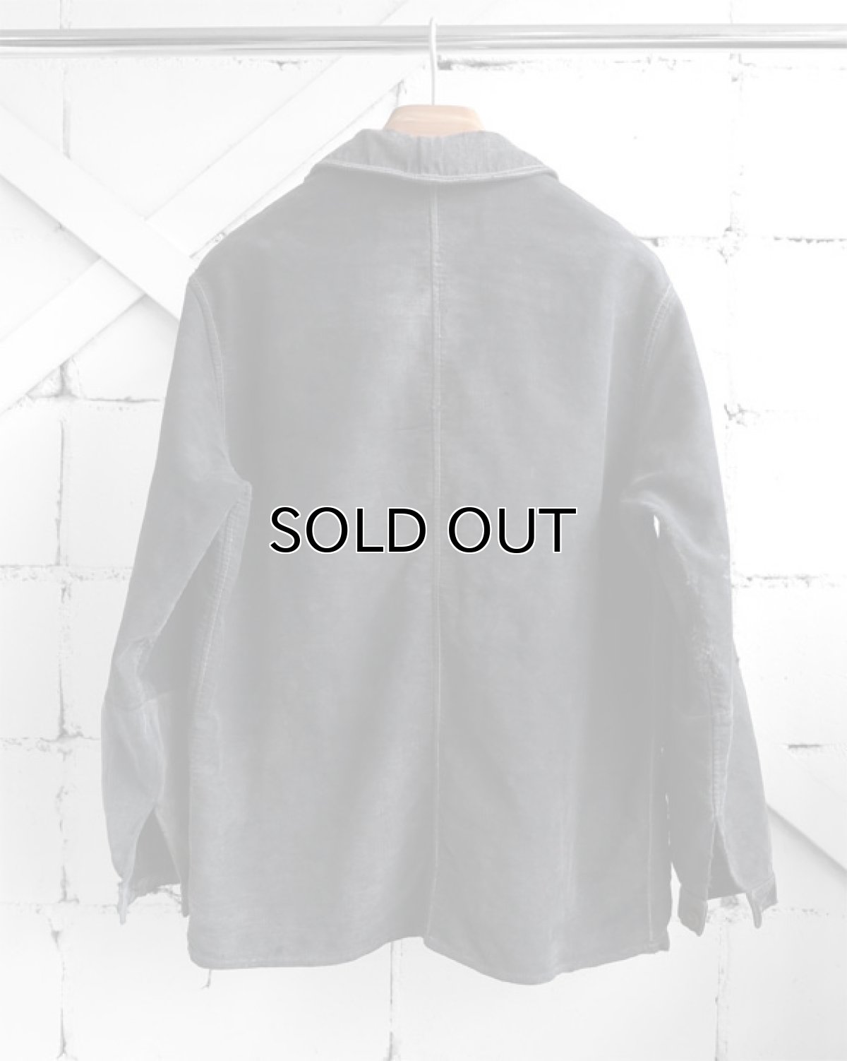 画像2: 1930's~ FRANCE  Black Moleskin Work Jacket　size L (2)