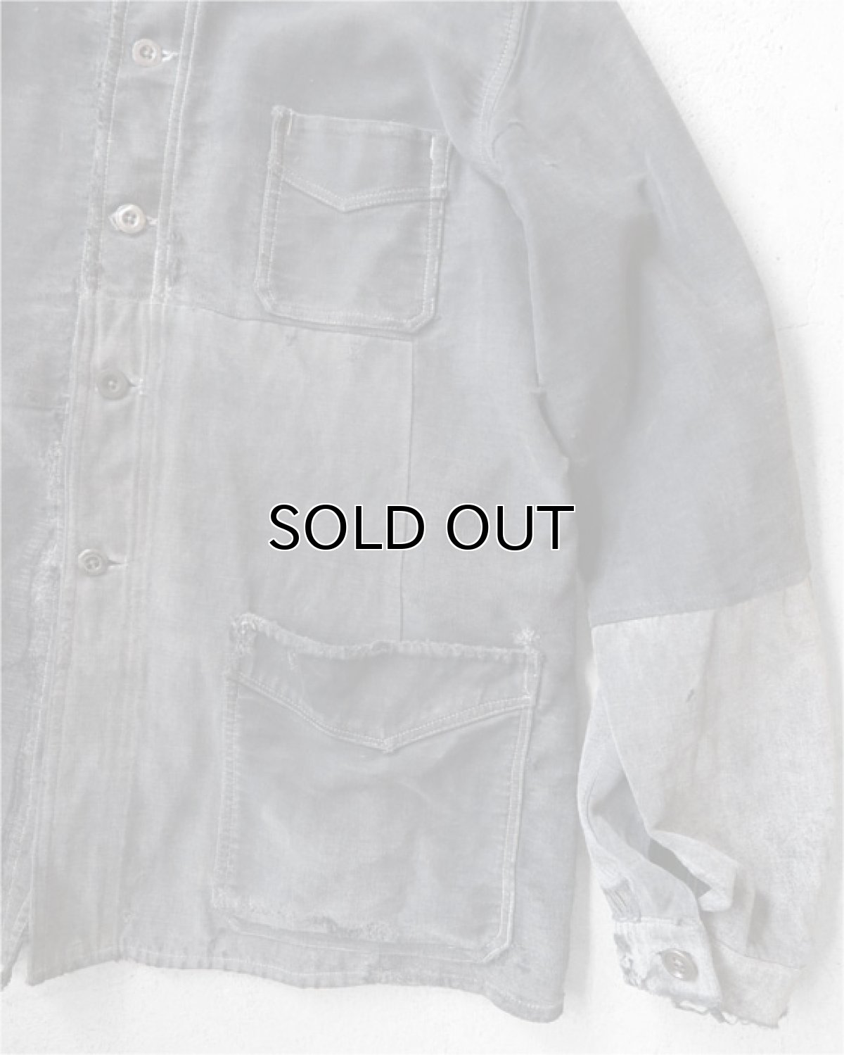 画像6: 1930's~ FRANCE  Black Moleskin Work Jacket　size L (6)