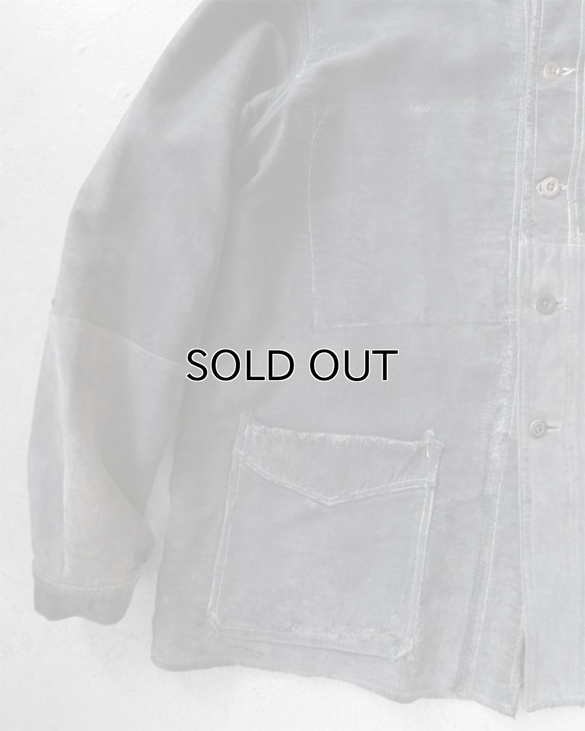 画像7: 1930's~ FRANCE  Black Moleskin Work Jacket　size L (7)