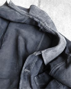 画像10: 1930's~ FRANCE  Black Moleskin Work Jacket　size L (10)