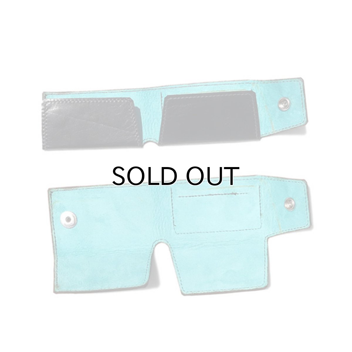 画像6: "JUTTA NEUMANN" Leather Wallet "Scotts Purse"  -MINIMAL SIZE-　color : BLACK / SKY BLUE (6)