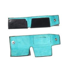 画像6: "JUTTA NEUMANN" Leather Wallet "Scotts Purse"  -MINIMAL SIZE-　color : BLACK / SKY BLUE (6)