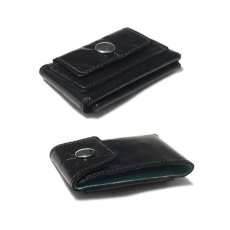 画像3: "JUTTA NEUMANN" Leather Wallet "Scotts Purse"  -MINIMAL SIZE-　color : BLACK / SKY BLUE (3)