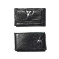 画像2: "JUTTA NEUMANN" Leather Wallet "Scotts Purse"  -MINIMAL SIZE-　color : BLACK / SKY BLUE (2)