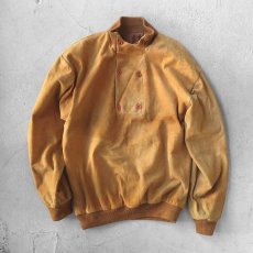 画像1: 1980's "Yves Saint Laurent" Nubuck Leather Pullover Jacket　LIGHT BROWN　size M-L (1)