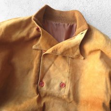 画像4: 1980's "Yves Saint Laurent" Nubuck Leather Pullover Jacket　LIGHT BROWN　size M-L (4)