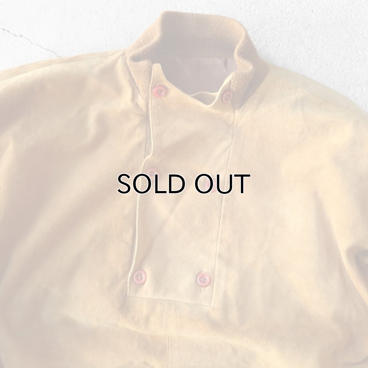 画像3: 1980's "Yves Saint Laurent" Nubuck Leather Pullover Jacket　LIGHT BROWN　size M-L (3)