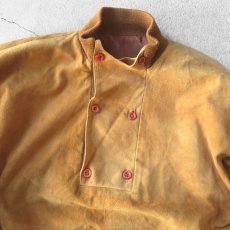 画像3: 1980's "Yves Saint Laurent" Nubuck Leather Pullover Jacket　LIGHT BROWN　size M-L (3)