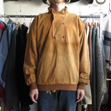 画像9: 1980's "Yves Saint Laurent" Nubuck Leather Pullover Jacket　LIGHT BROWN　size M-L (9)