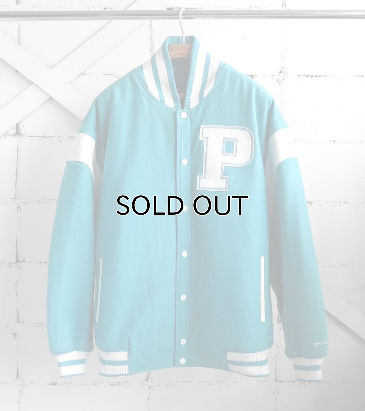 画像1: "PELLE PELLE" Melton Wool Stadium Jacket　TURQUOISE BLUE　size 3XL (1)