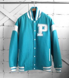 画像1: "PELLE PELLE" Melton Wool Stadium Jacket　TURQUOISE BLUE　size 3XL (1)