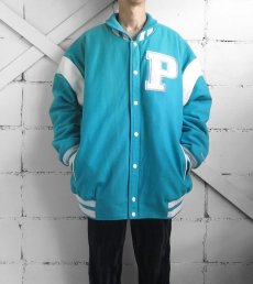 画像5: "PELLE PELLE" Melton Wool Stadium Jacket　TURQUOISE BLUE　size 3XL (5)