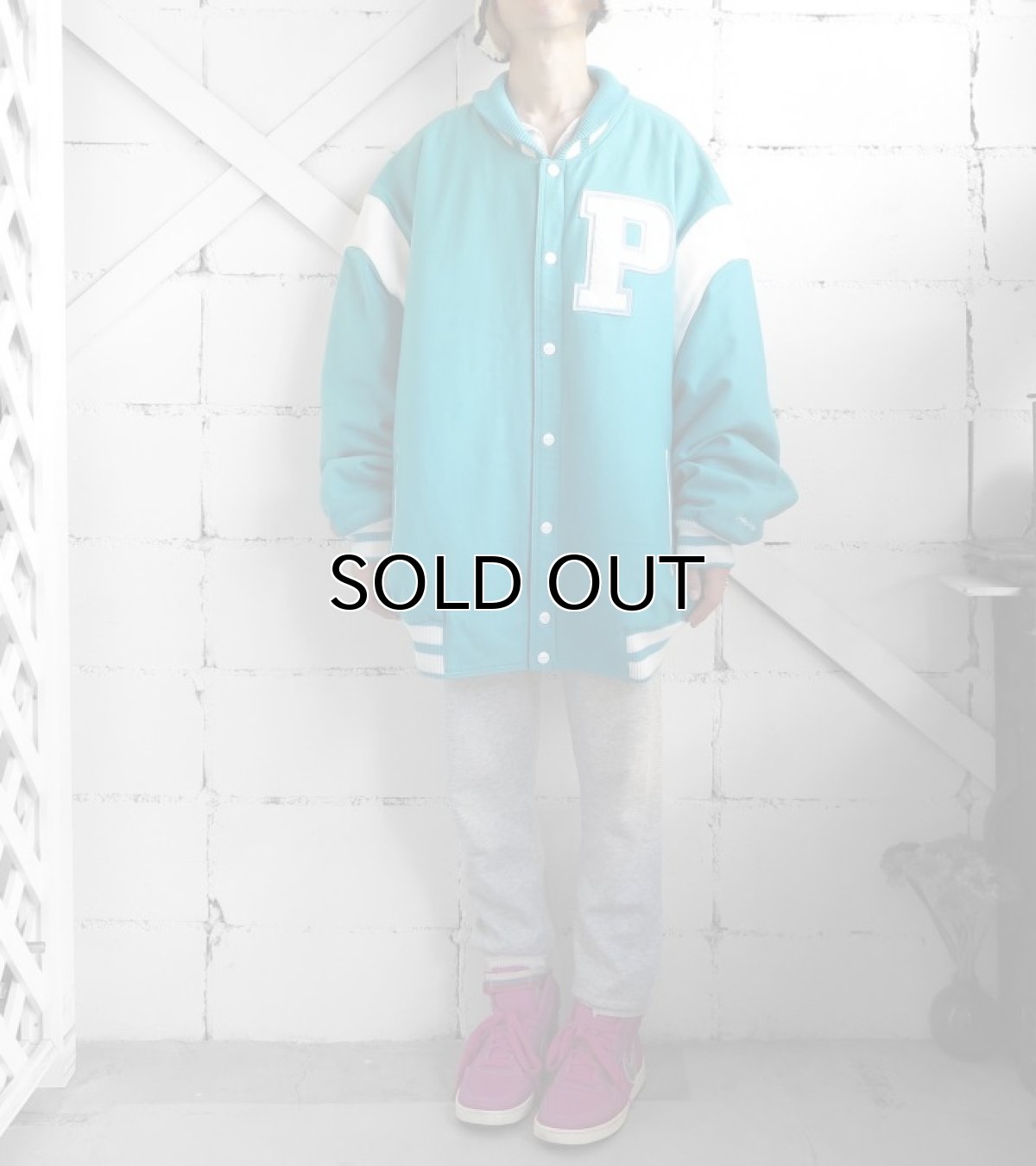 画像8: "PELLE PELLE" Melton Wool Stadium Jacket TURQUOISE BLUE size 3XL (8)