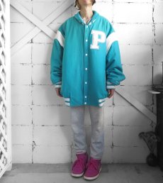 画像8: "PELLE PELLE" Melton Wool Stadium Jacket　TURQUOISE BLUE　size 3XL (8)