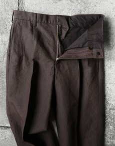 画像2: Riprap "TWO TUCK SLACKS" -PAPER/LINEN WEATHER-　color DARK BROWN (2)