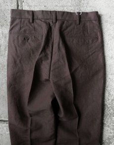 画像3: Riprap "TWO TUCK SLACKS" -PAPER/LINEN WEATHER-　color DARK BROWN (3)