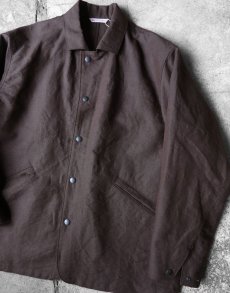 画像2: Riprap "STREAMLINE COAT" -PAPER/LINEN WEATHER-　color DARK BROWN (2)