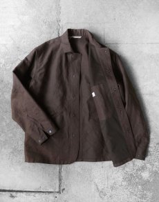 画像4: Riprap "STREAMLINE COAT" -PAPER/LINEN WEATHER-　color DARK BROWN (4)