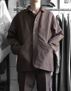 画像6: Riprap "STREAMLINE COAT" -PAPER/LINEN WEATHER-　color DARK BROWN (6)