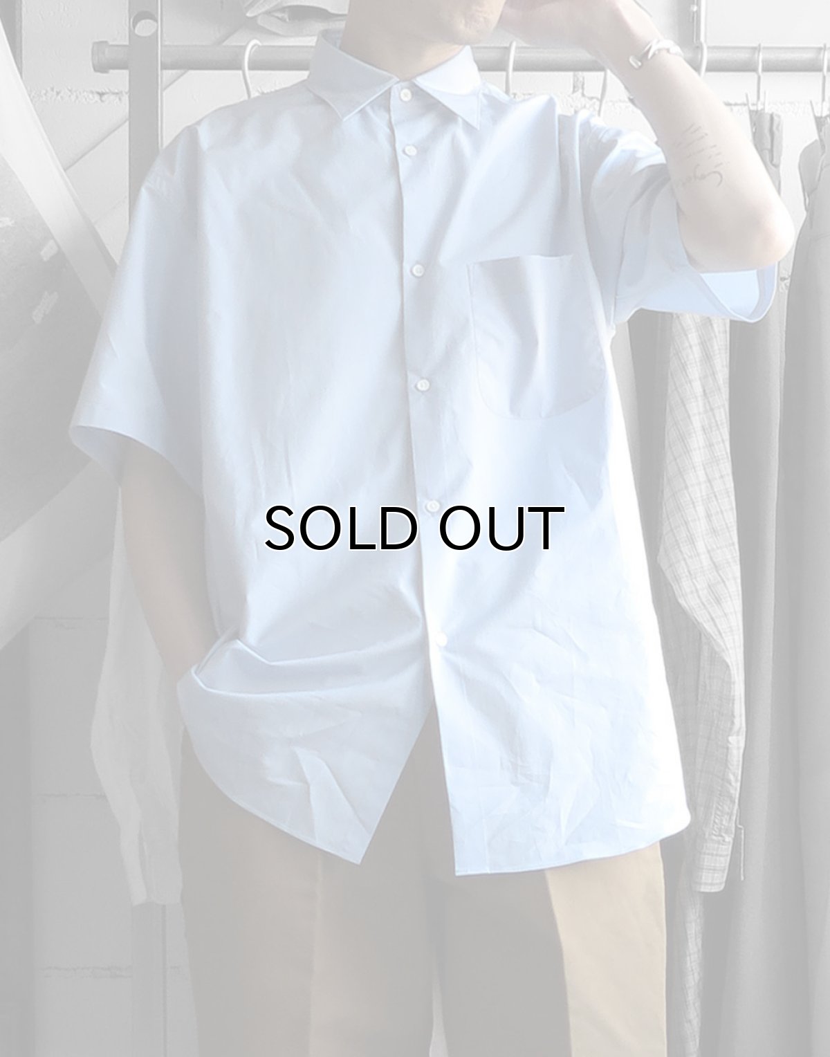 画像6: Riprap "REGULAR COLLAR S/S SHIRT" -120/2 COTTON POPLIN-　color SAX (6)