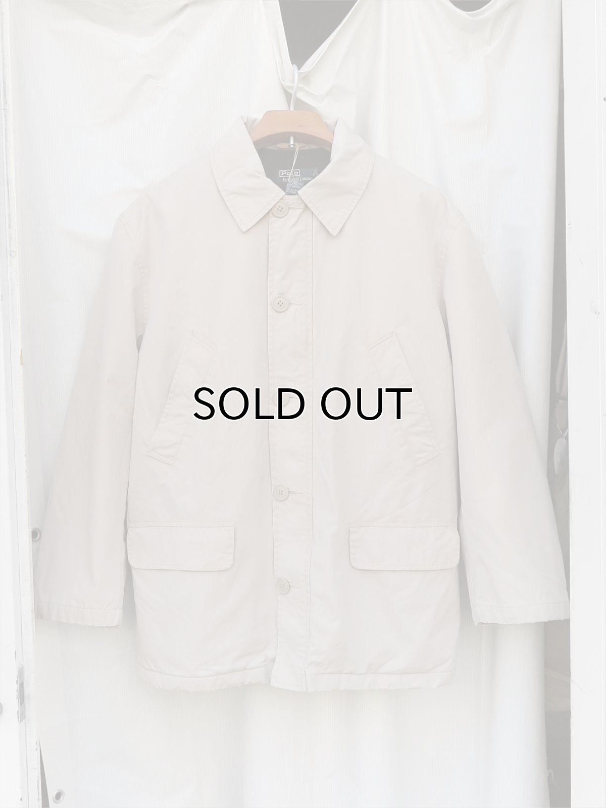 画像1: 1990's "Polo by Ralph Lauren" Cotton Padding Jacket.  L.Beige.  size XL. (1)