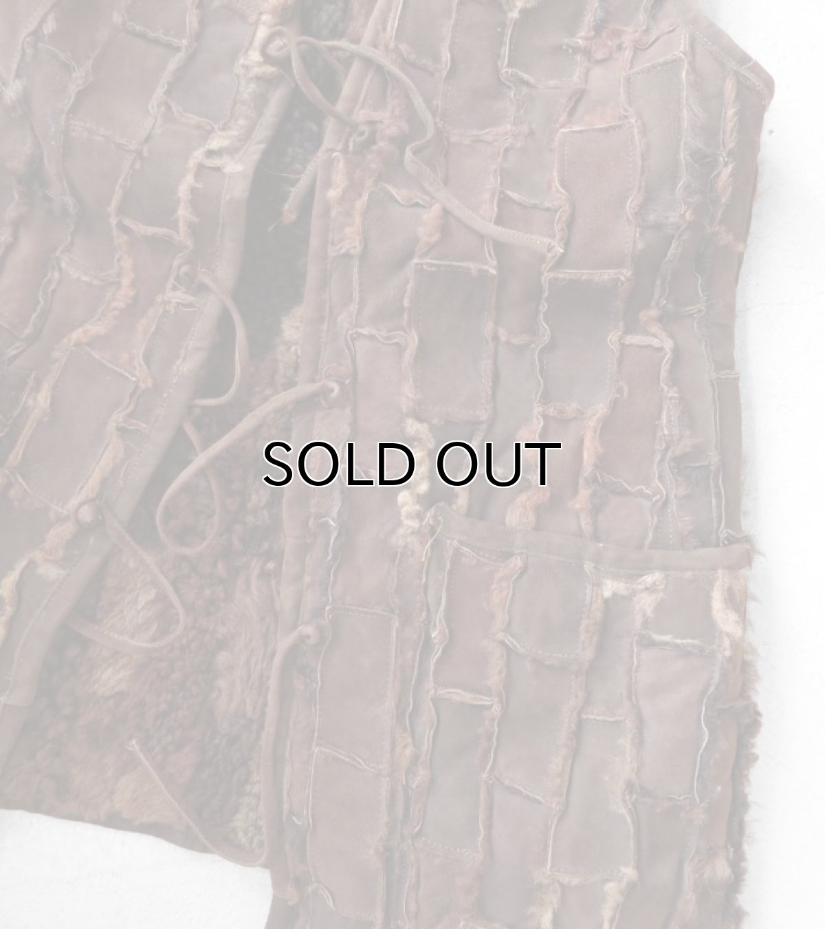 画像2: OLD EUROPE  Real Sheep Skin Mouton Patch Work Vest　BROWN　size M-L (2)