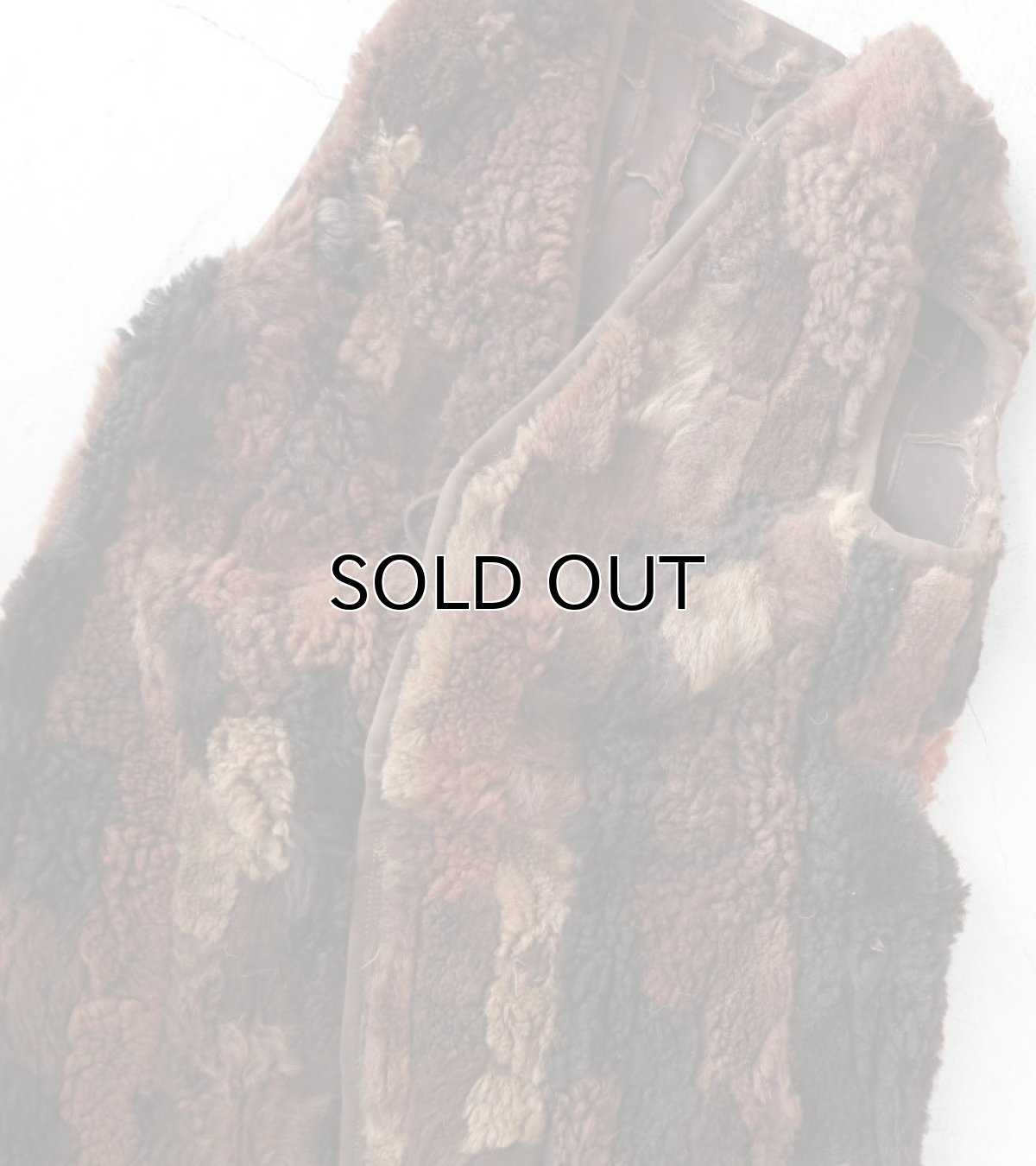画像4: OLD EUROPE  Real Sheep Skin Mouton Patch Work Vest　BROWN　size M-L (4)
