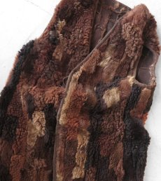 画像4: OLD EUROPE  Real Sheep Skin Mouton Patch Work Vest　BROWN　size M-L (4)