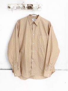 画像1: Riprap "FF REGULAR COLLAR SH" -COTTON POPLIN STRIPE-　color BEIGE/MAROON (1)