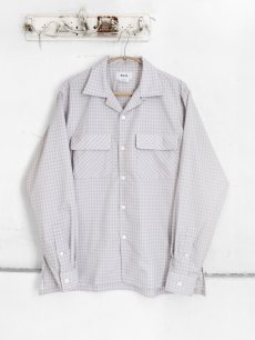 画像1: Riprap "OPEN COLLAR SHIRT" -PE/RA SHADOW CHECK-　color ROSE GRAY (1)