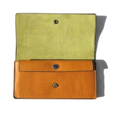 画像4: "JUTTA NEUMANN" Leather Wallet "Waiter's Wallet" -長財布-　color : MUSTARD / LIME YELLOW (4)