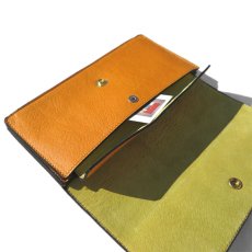 画像7: "JUTTA NEUMANN" Leather Wallet "Waiter's Wallet" -長財布-　color : MUSTARD / LIME YELLOW (7)