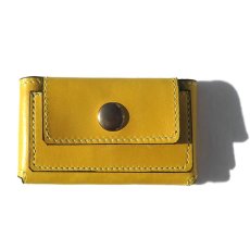 画像1: "JUTTA NEUMANN" Leather Wallet "Scotts Purse"  -MINIMAL SIZE-　color : YELLOW / SMOKY GREEN (1)