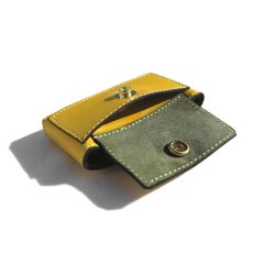 画像4: "JUTTA NEUMANN" Leather Wallet "Scotts Purse"  -MINIMAL SIZE-　color : YELLOW / SMOKY GREEN (4)