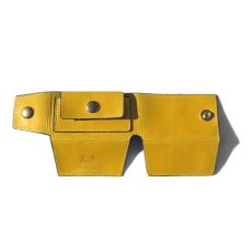 画像5: "JUTTA NEUMANN" Leather Wallet "Scotts Purse"  -MINIMAL SIZE-　color : YELLOW / SMOKY GREEN (5)