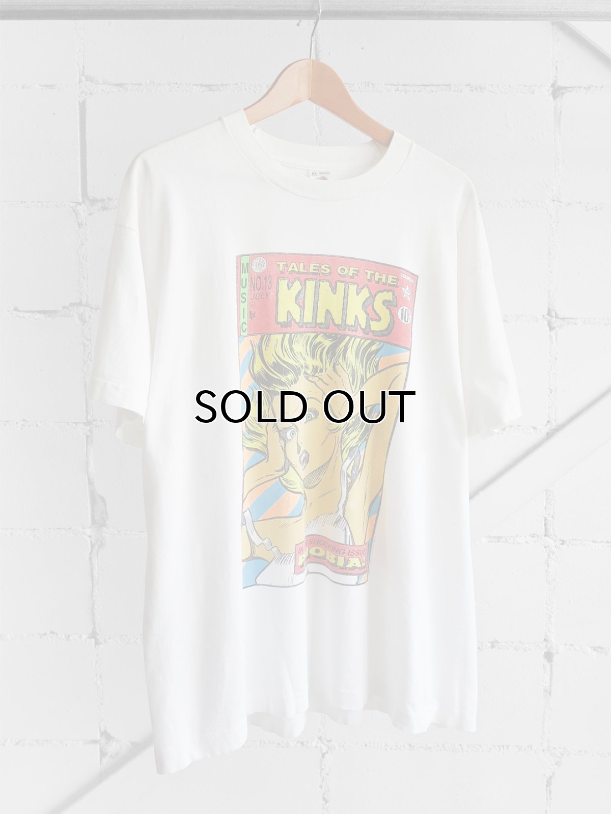 画像1: 1990's "THE KINKS" PHOBIA TOUR Print T-Shirt　WHITE　size XL (1)