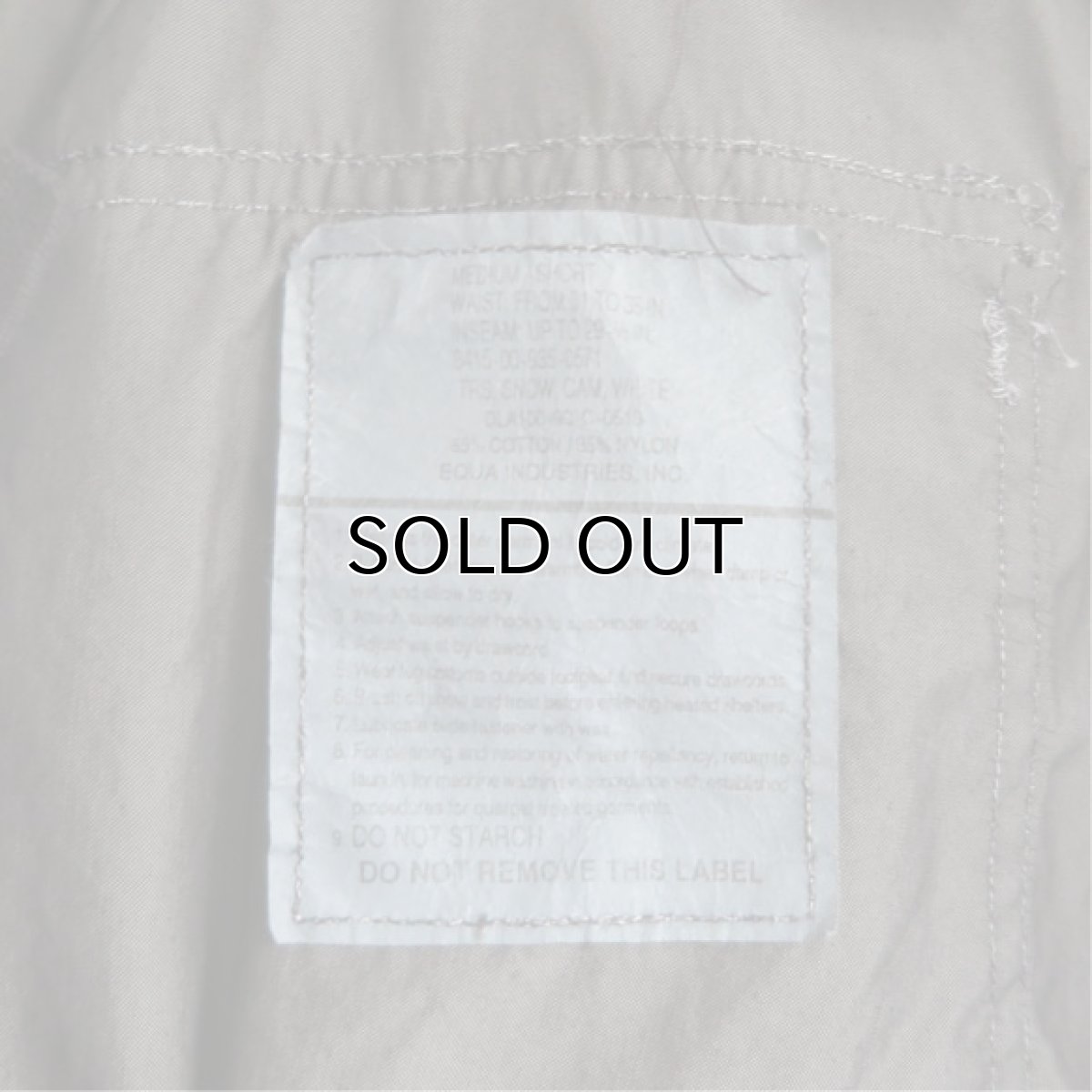 画像9: 1990's U.S. ARMY Snow Camouflage Over Trousers  -Over Dyed-　CHARCOAL　size MEDIUM-SHORT (9)