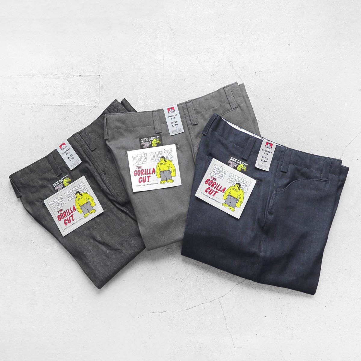 画像1: BEN DAVIS "THE GORILLA CUT" Wide Leg Work Trousers　３カラー (1)