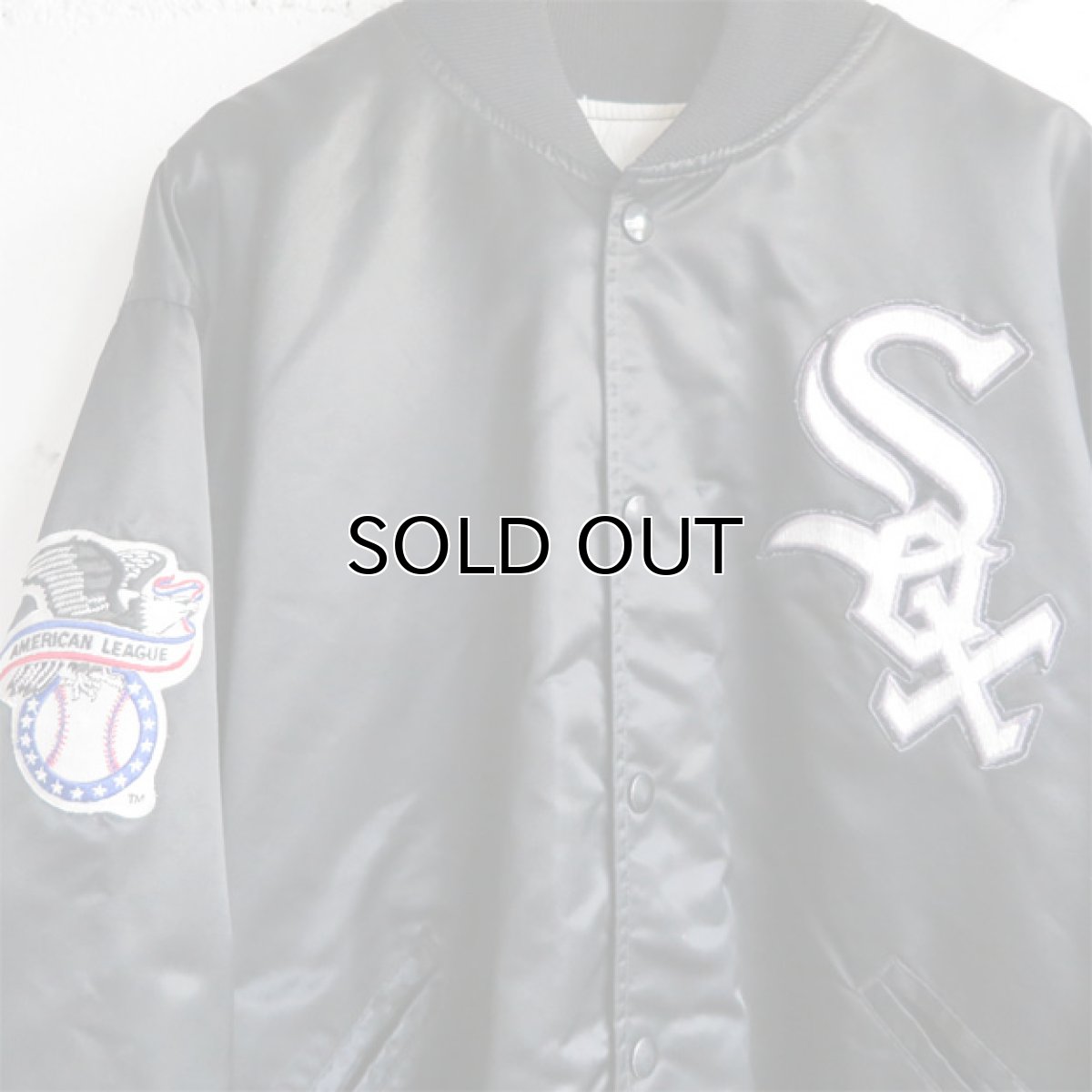 画像5: 1980's MLB "CHICAGO WHITE SOX" Nylon Satin Stadium Jacket　BLACK　size MEDIUM (5)