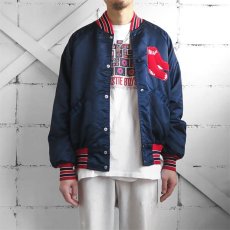 画像4: 1980's STARTER "BOSTON RED SOX" Nylon Satin Stadium Jacket　NAVY　size MEDIUM (4)