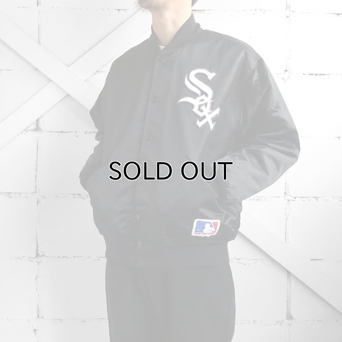 画像3: 1980's MLB "CHICAGO WHITE SOX" Nylon Satin Stadium Jacket　BLACK　size MEDIUM (3)