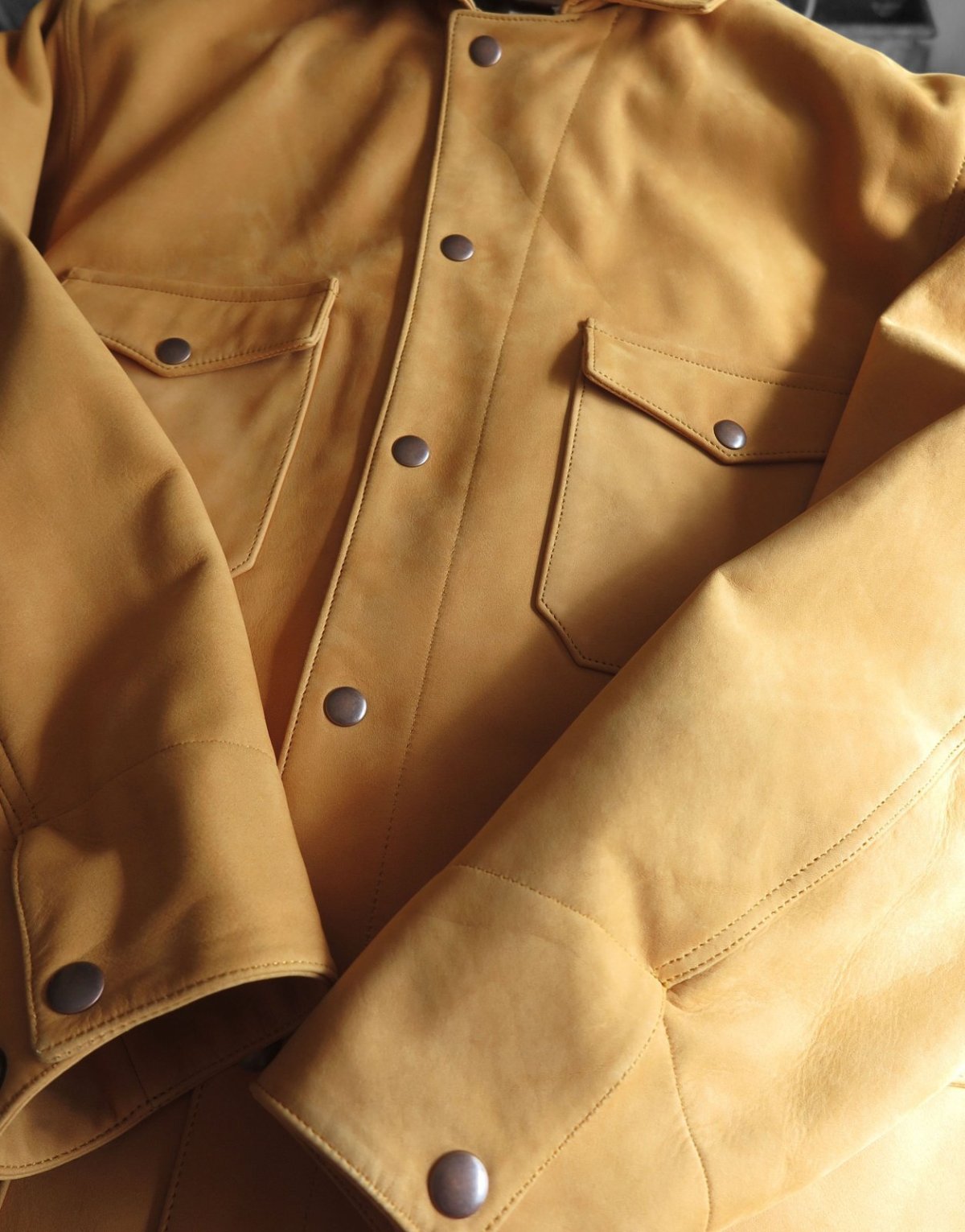 画像2: Riprap "HUNTING JACKET" -BELGIAN COW NUBUCK-　color YELLOW (2)