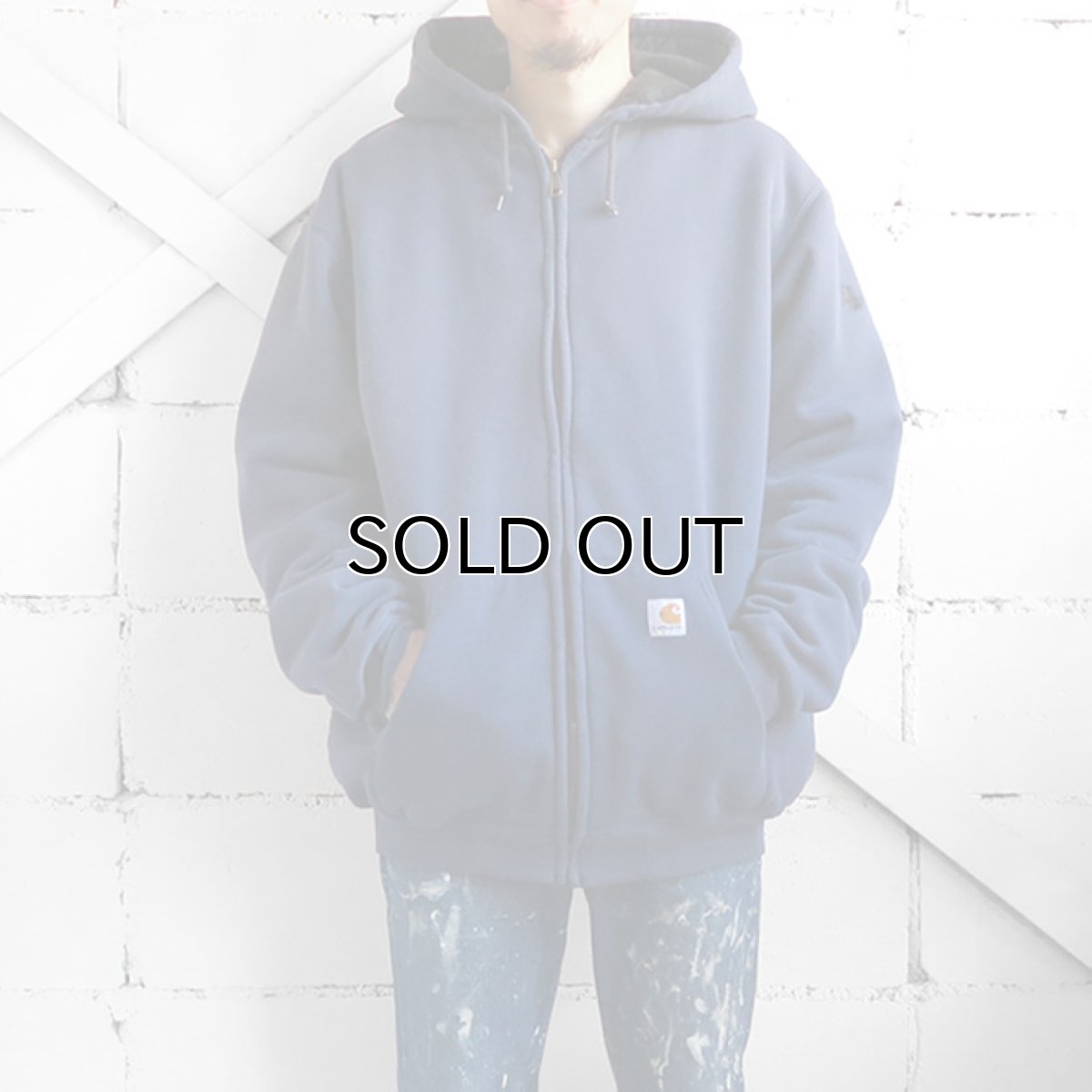 画像3: "Carhartt" Heavy Sweat Zip up Parka with -Quilting Liner- NAVY size XXL (3)