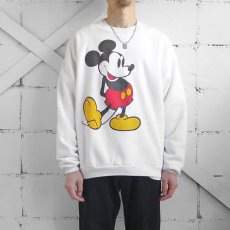 画像2: 1980's DISNEY "MICKEY MOUSE" Print  Sweat Shirt　WHITE　size L-XL (2)